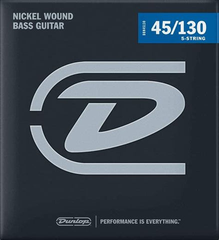Dunlop DBN45130 Nickel Wound Steel Bass Guitar Strings - .045-.130 5-string