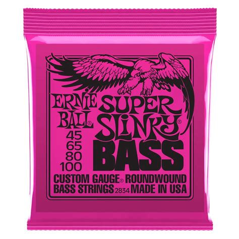 Ernie Ball 2834 Super Slinky Nickel Wound Electric Bass Guitar Strings - .045-.100