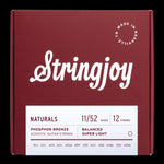 Stringjoy Naturals | 12 String Super Light Gauge (11-52) Phosphor Bronze Acoustic Guitar Strings