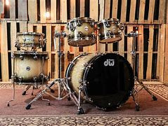 DW DRX31822KKC Collectors Series 5-piece Shell Pack - Natural to Ebony Burst Satin