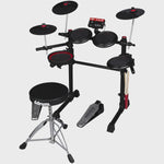 DDRUM DD EFLEX Complete Electronic Drum Set with Mesh Drum Heads -  Black/Red Bundle