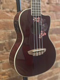 Luna Flora Concert Ukulele - Transparent Merlot