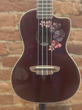 Luna Flora Concert Ukulele - Transparent Merlot