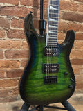 Jackson JS Series Dinky Arch Top JS32Q DKA HT Electric Guitar - Transparent Green Burst (Manufacturers Refurbished/Used)