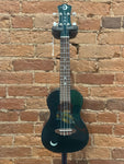 Luna Owl Quilt Top Concert Ukulele with Preamp - Trans Blue