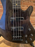 Lakland Skyline 44-OS Offset Bass Guitar - Trans Black with Rosewood Fingerboard