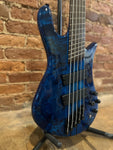 Spector NS Dimension 5 Bass Guitar - Black and Blue Gloss