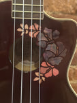 Luna Flora Concert Ukulele - Transparent Merlot