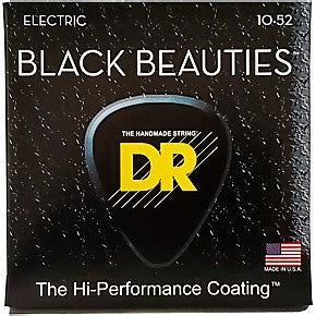 DR Strings BKE-10/52 Black Beauties K3 Coated Electric Guitar Strings - .010-.052 Big and Heavy