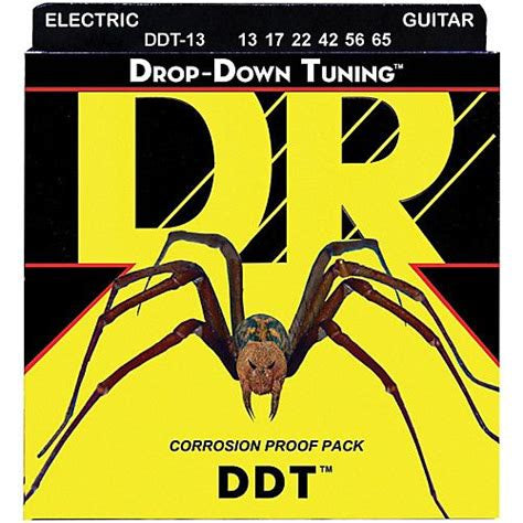 DR Strings DDT-13 Drop-Down Tuning Nickel Plated Steel Electric Guitar Strings - .013-.065