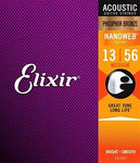 Elixir Strings 16102 Nanoweb Phosphor Bronze Acoustic Guitar Strings - .013-.056 Medium