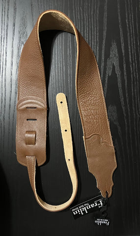 Franklin Original Caramel Glove Leather 3" Guitar Strap with Gold Stitching