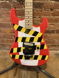 Kramer Baretta Electric Guitar - Warning Tape on White Red with Reverse Headstock (Manufacturers Refurbished/Used)