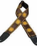 Levy's MPJG '60s Sun Polyester Guitar Strap - Brown/Yellow