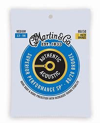 Martin MA150 Authentic Acoustic Superior Performance 80/20 Bronze Guitar Strings - .013-.056 Medium
