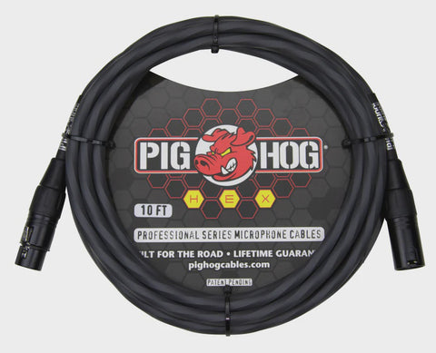 Pig Hog Hex Series Mic Cable 10'-Gray