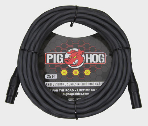 Pig Hog Hex Series Mic Cable 25'-Gray