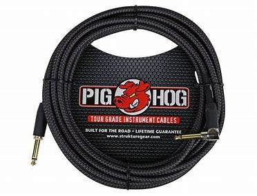 PIG HOG "AMPLIFIER GRILL" INSTRUMENT CABLE, 20FT RIGHT ANGLE