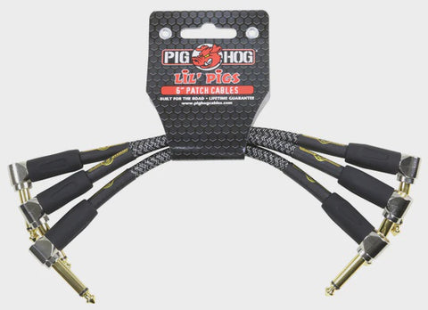 PIG HOG LIL PIGS "AMP GRILL" 6IN PATCH CABLES - 3 PACK