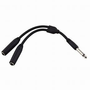 PIG HOG SOLUTIONS - 6" Y CABLE, STEREO 1/4"(M)-DUAL STEREO 1/4"(F)