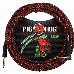 PIG HOG "TARTAN PLAID" INSTRUMENT CABLE, 20FT RIGHT ANGLE