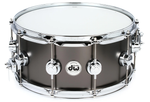 DW Collector's Series Metal Snare Drum - 6.5 x 14 inch - Satin Black Over Brass